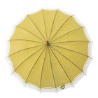 16K J Shape Curve Rattan Handle Straight Umbrella